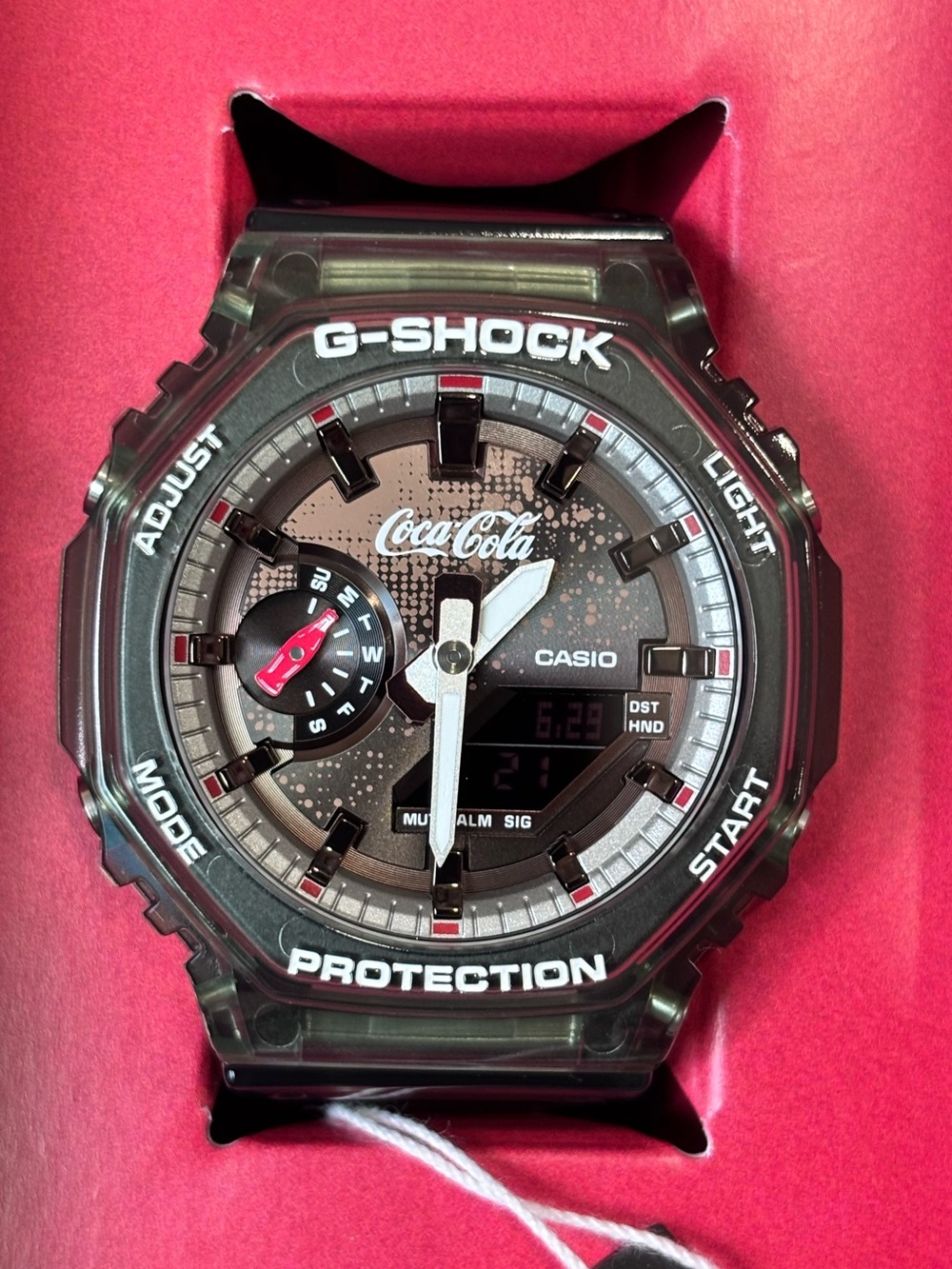CASIO 2100 SERIES ANALOG-DIGITAL COCA-COLA WATCH GA2100CC-3A (GLASS BOTTLE)